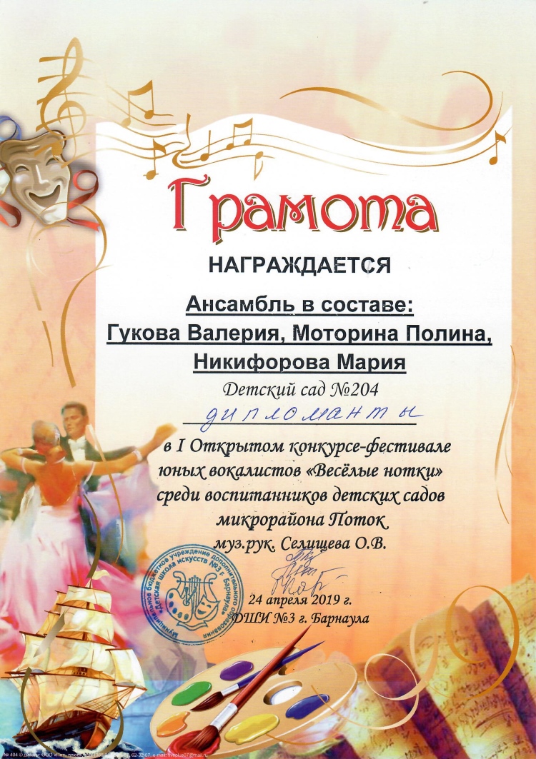 Моторина Гукова Никифорова участие